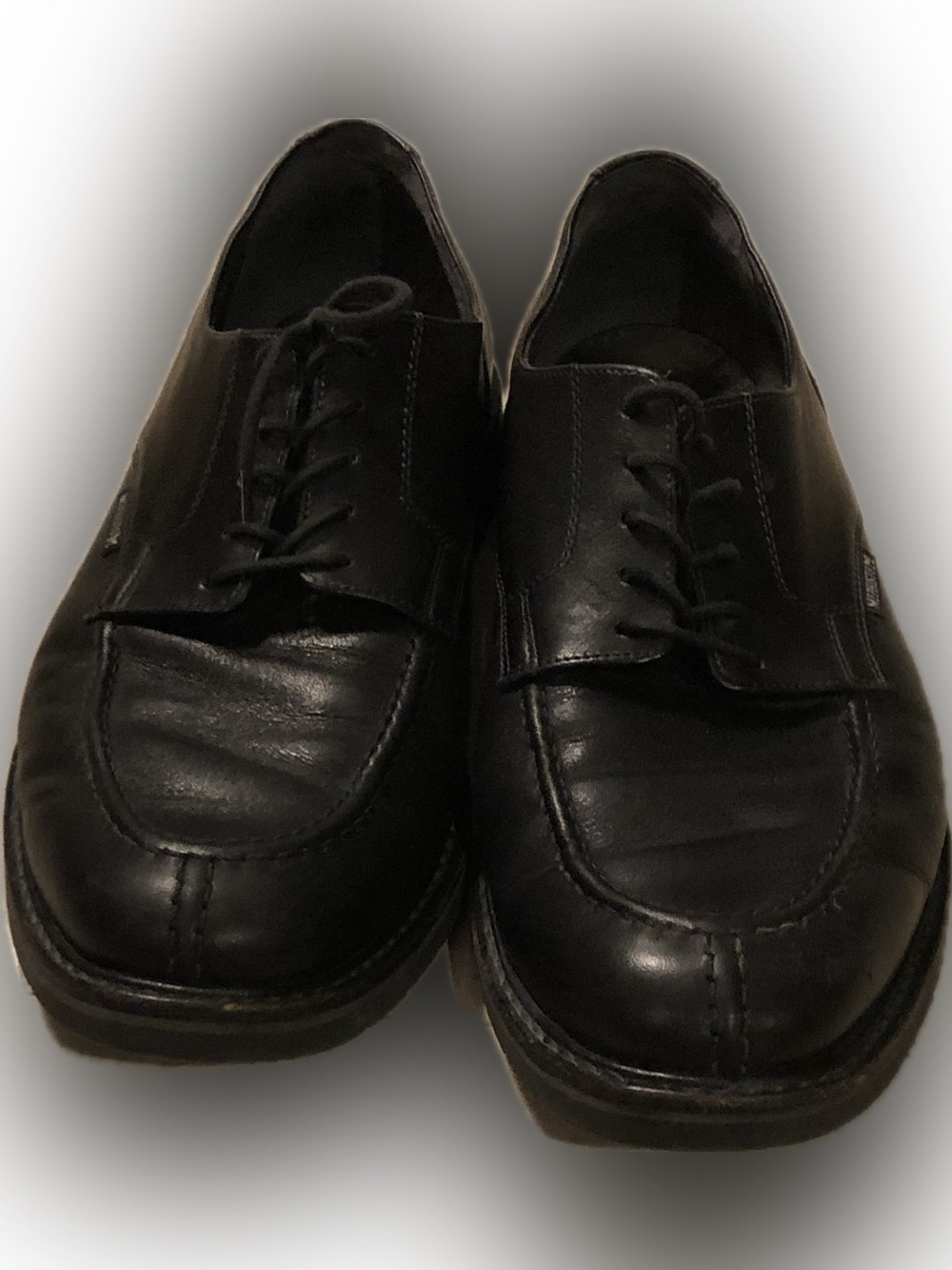Men's Black Mephisto Leather Lace-Up Dress Shoes